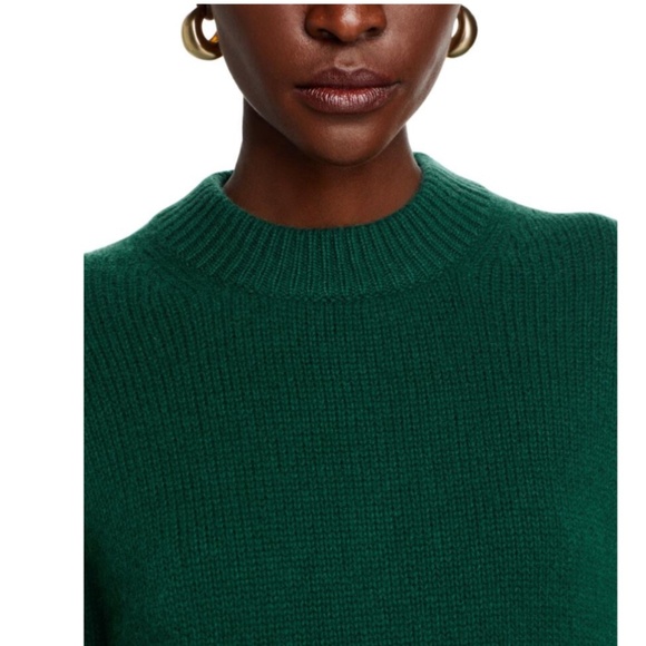 Luxurious 100% Cashmere Drop Shoulder Crewneck Sweater By Aqua Green Rainforest - Picture 3 of 4